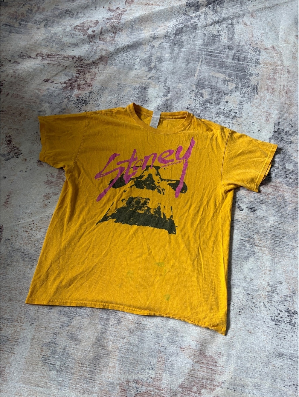 Post Malone Stoney tour yellow tee large